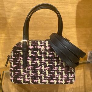 NWT Tory Burch Emerson Tweed Mini Dome Crossbody Top Handle